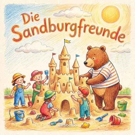 Beispiel-Cover «Die Sandburgfreunde» — Hörspiel zum Anlass Kindergarten